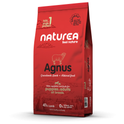 NATUREA AGNUS (LAMB) Puppies and Adult visavertis sausas pašaras šunims su ėriena